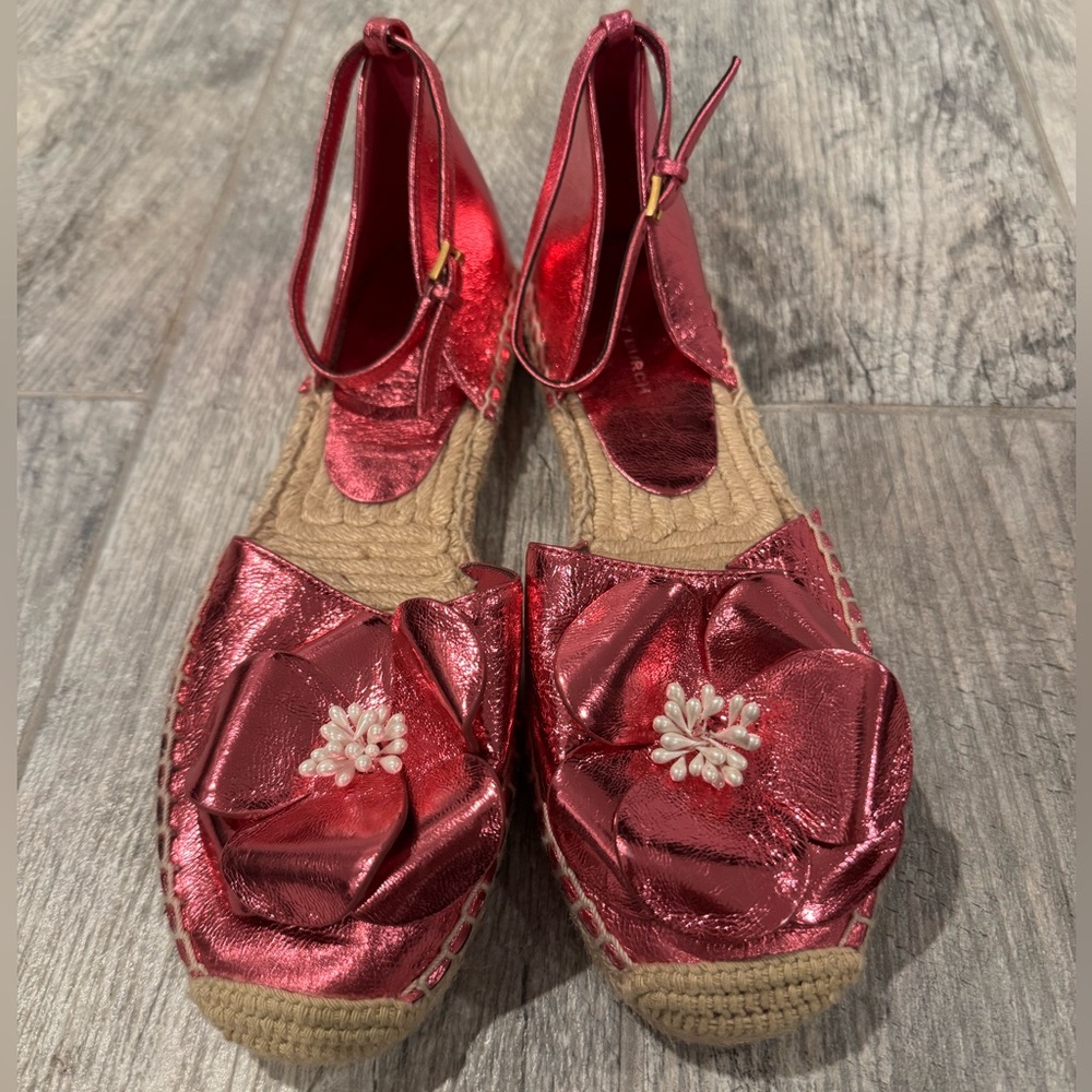 Tory Burch Metallic Pink Espadrilles